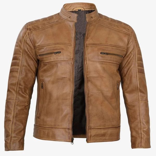 Men’s Camel Brown Leather Jacket