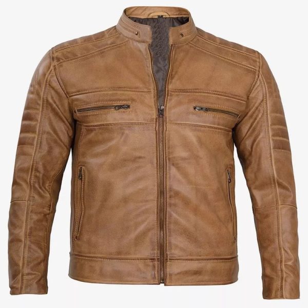 Men’s Camel Brown Leather Jacket