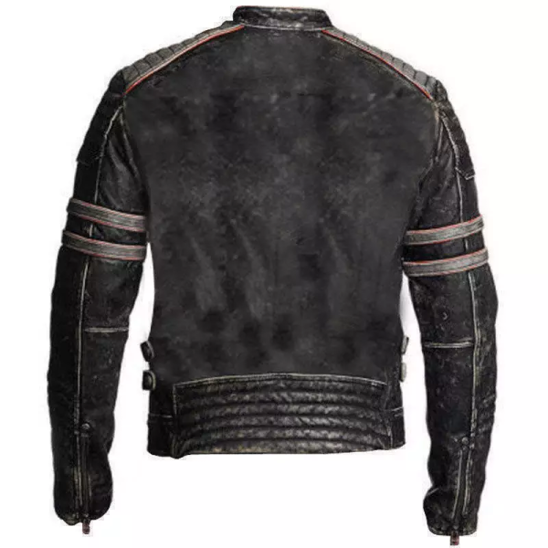 Men’s Distressed Retro Biker Leather Jacket