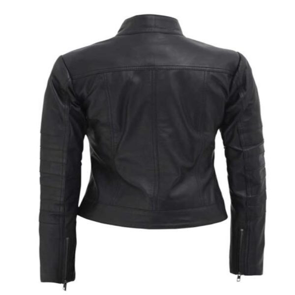 Women’s Black Café Racer Leather Jacket