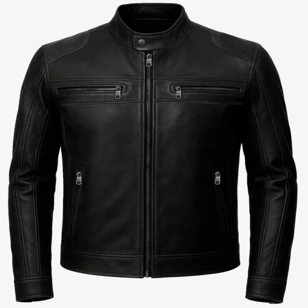 Genuine Black Biker Leather Jacket for Men