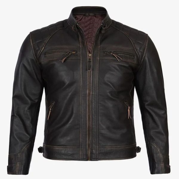 Genuine Lambskin Dark Brown Biker Jacket