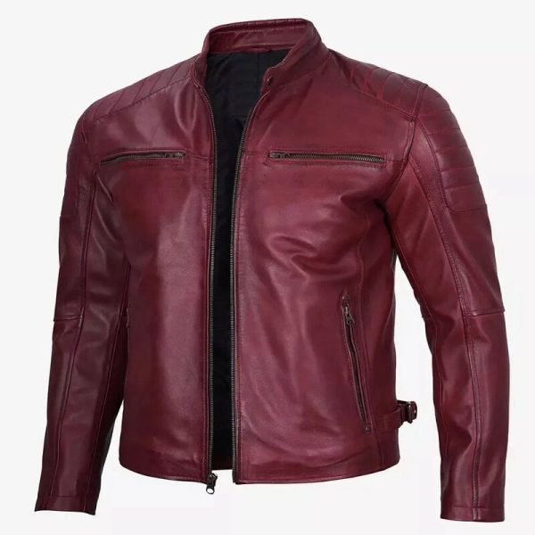 Men’s Brown Lambskin Moto Leather Jacket