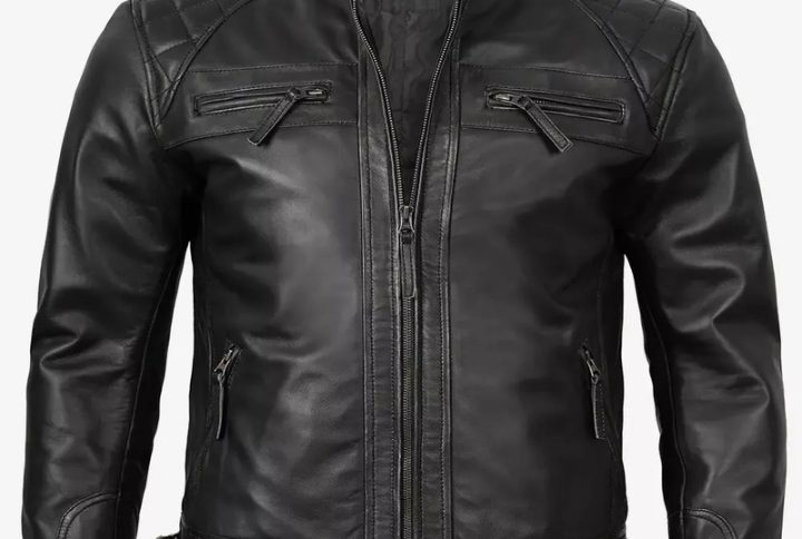 Men's Black Lambskin Biker Jacket