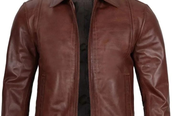 Men’s Brown Lambskin Moto Leather Jacket