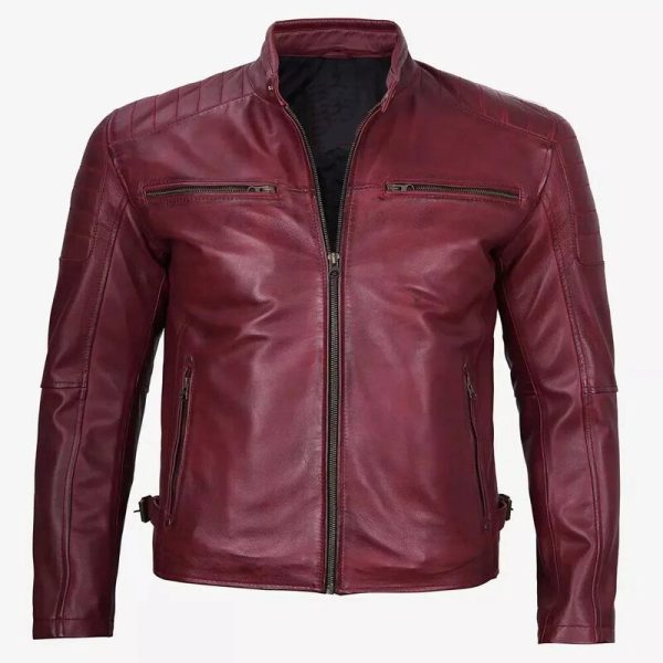 Men’s Brown Lambskin Moto Leather Jacket