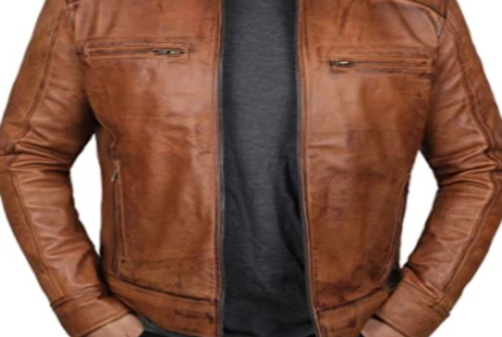 Men’s Genuine Brown Motorcycle Leather Jacket