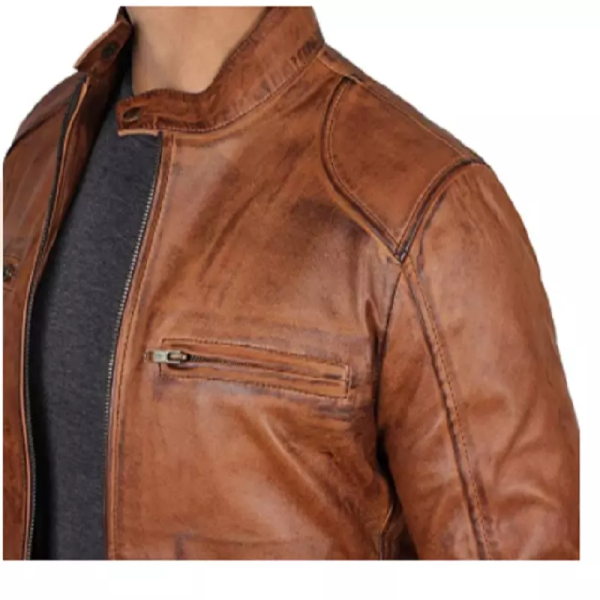 Men’s Genuine Brown Motorcycle Leather Jacket