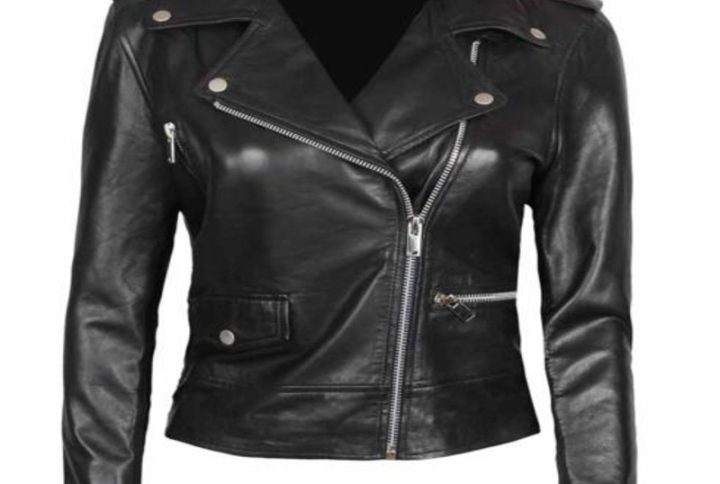 Women’s Black Asymmetrical Leather Moto Jacket