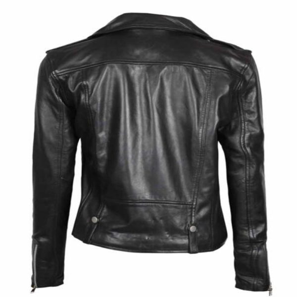 Women’s Black Asymmetrical Leather Moto Jacket