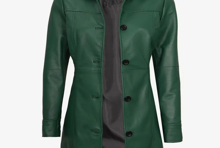 Women’s Genuine Green Leather Coat