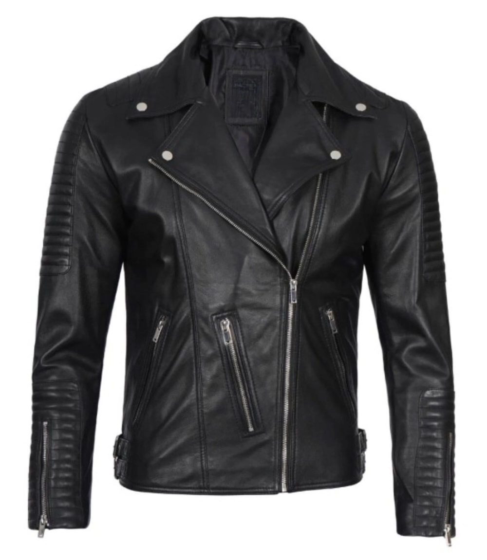 Women’s Quilted Asymmetrical Leather Jacket