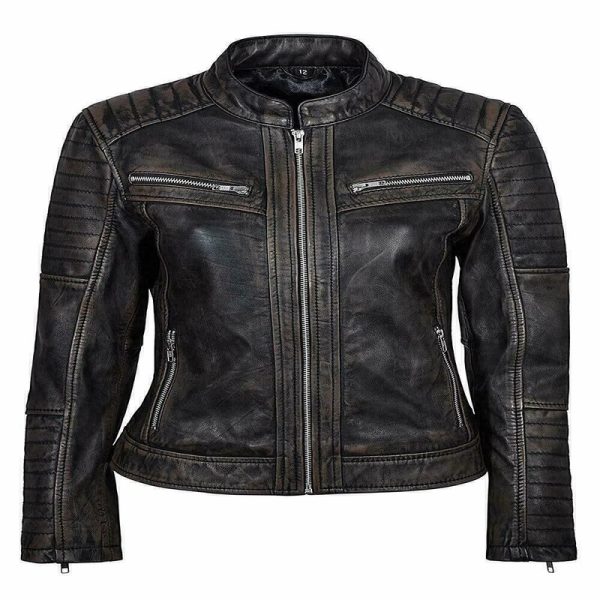 Black Lambskin Slim Fit Motorcycle Jacket