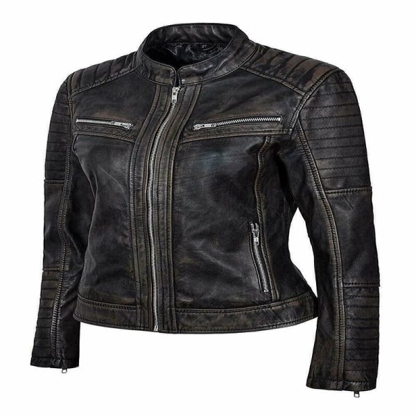 Black Lambskin Slim Fit Motorcycle Jacket