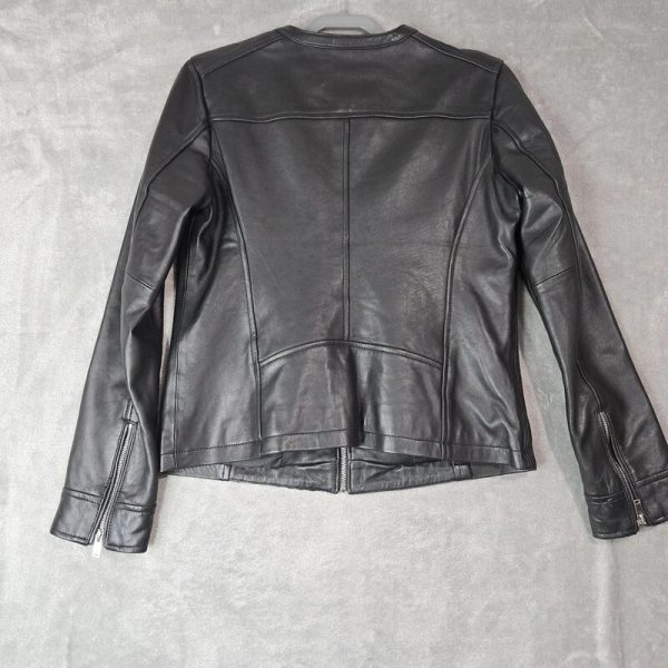 Women’s Genuine Black Woven Leather Jacket