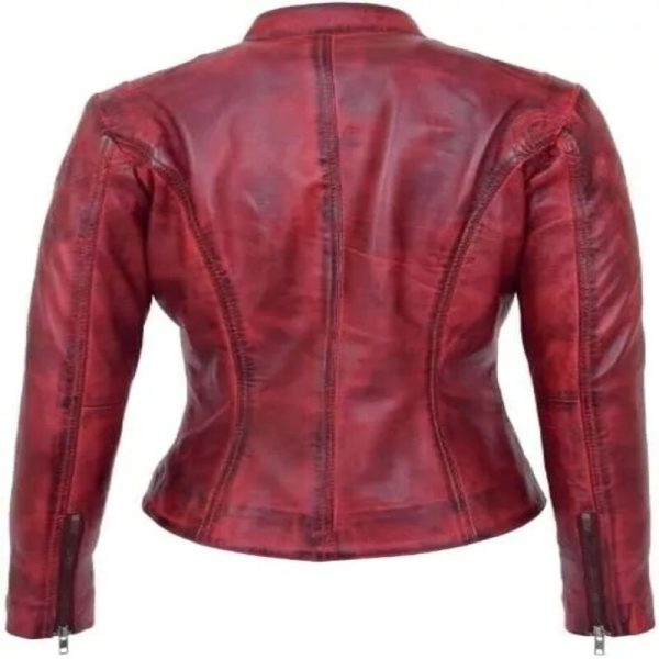 Genuine Dark Red Café Racer Leather Jacket