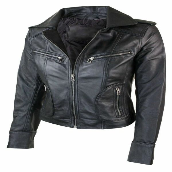 Women’s Genuine Leather Slim Fit Biker Jacket